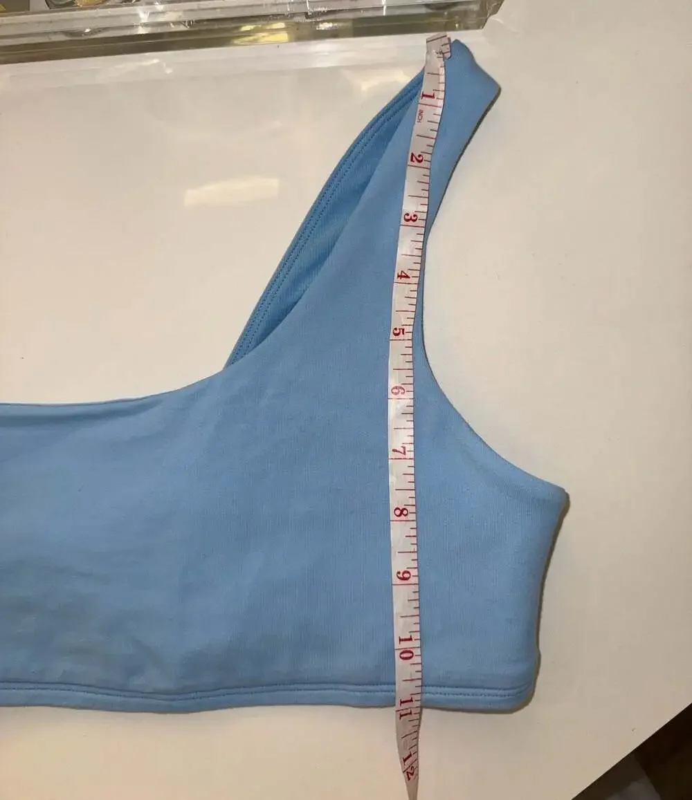 Alo Yoga Wellness Asymmetric One-Shoulder Bra Top - Blue